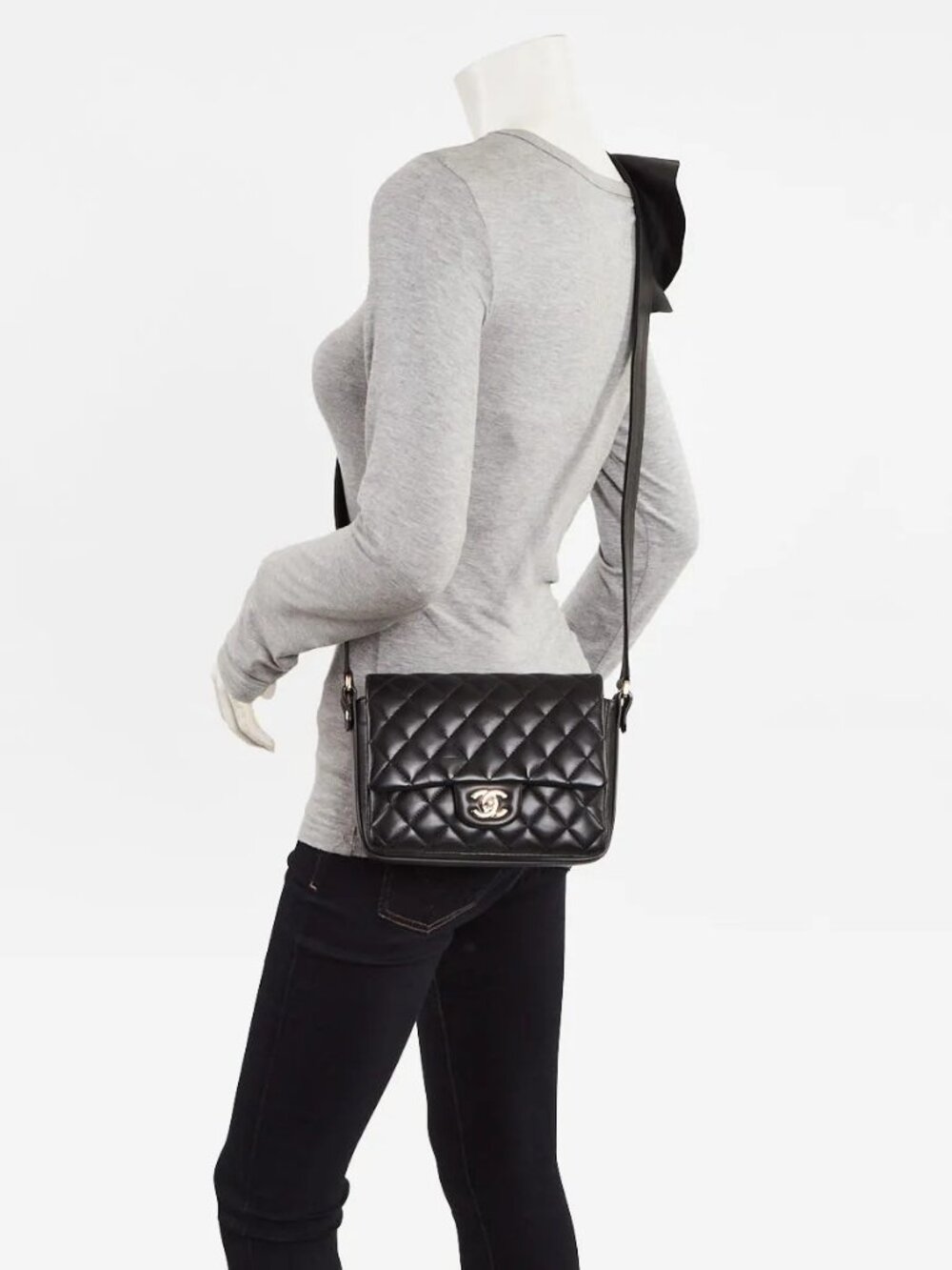 Chanel Black Quilted Lambskin Leather Bolero De Chanel Bag